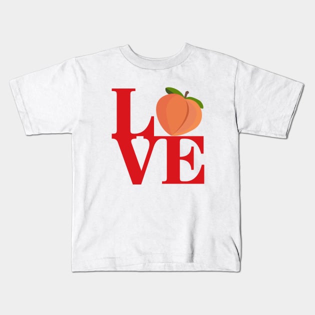 Love Peach Emoji Kids T-Shirt by byfab